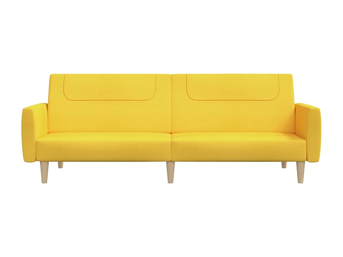 Schlafsofa 2-Sitzer Gelb Stoff