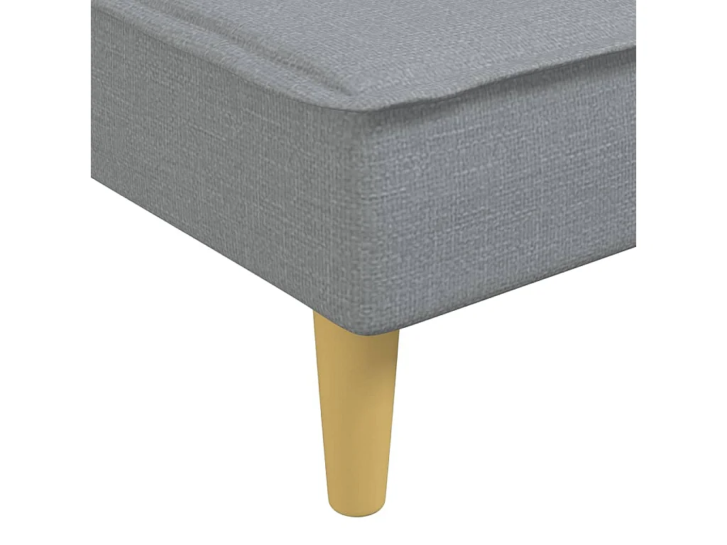 Canapé-lit en forme de L gris clair 255x140x70 cm tissu