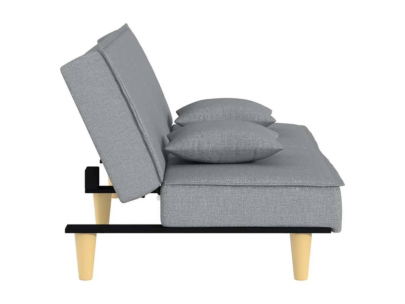 Divano Letto Grigio Chiaro in Tessuto