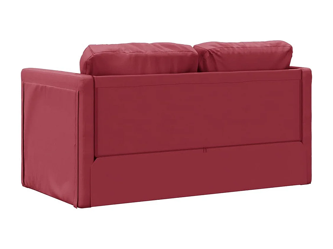 Divano Letto da Terra 2 in 1 Rosso Vino 112x174x55cm Similpelle
