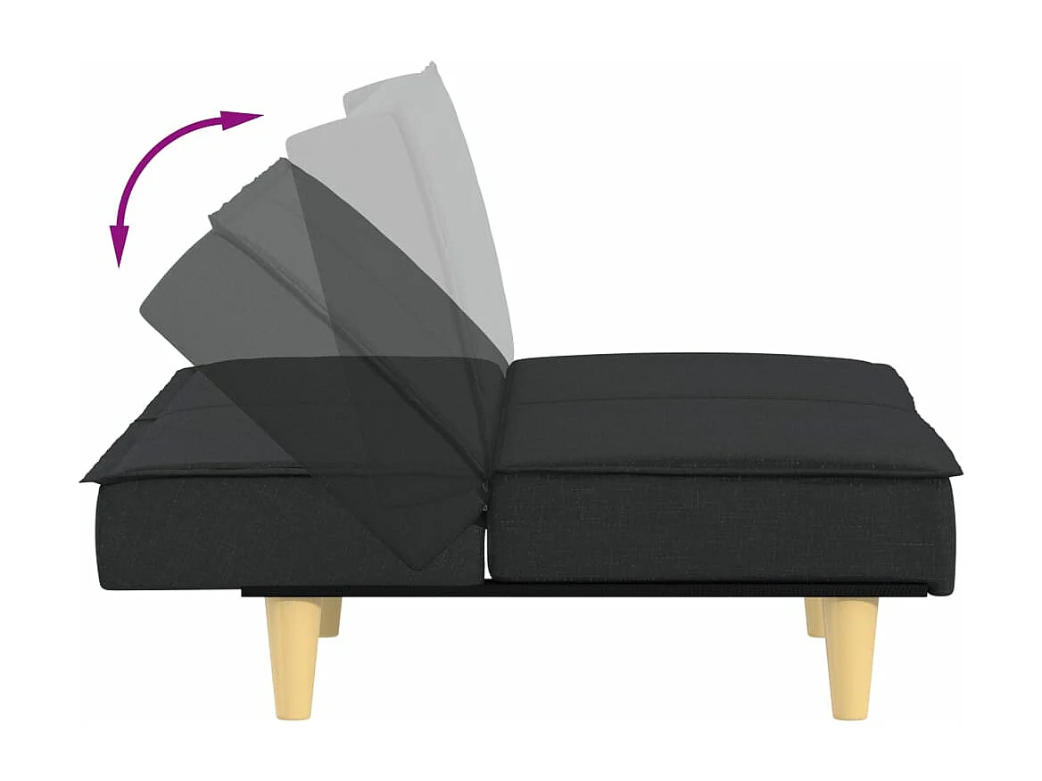 Sofá cama de tela negro