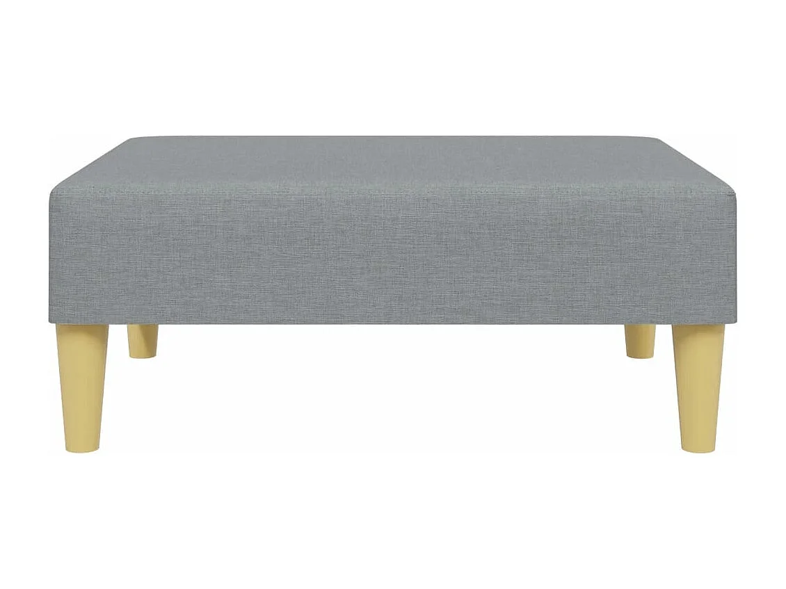 Schlafsofa 2-Sitzer mit Kissen und Fußhocker Hellgrau Stoff