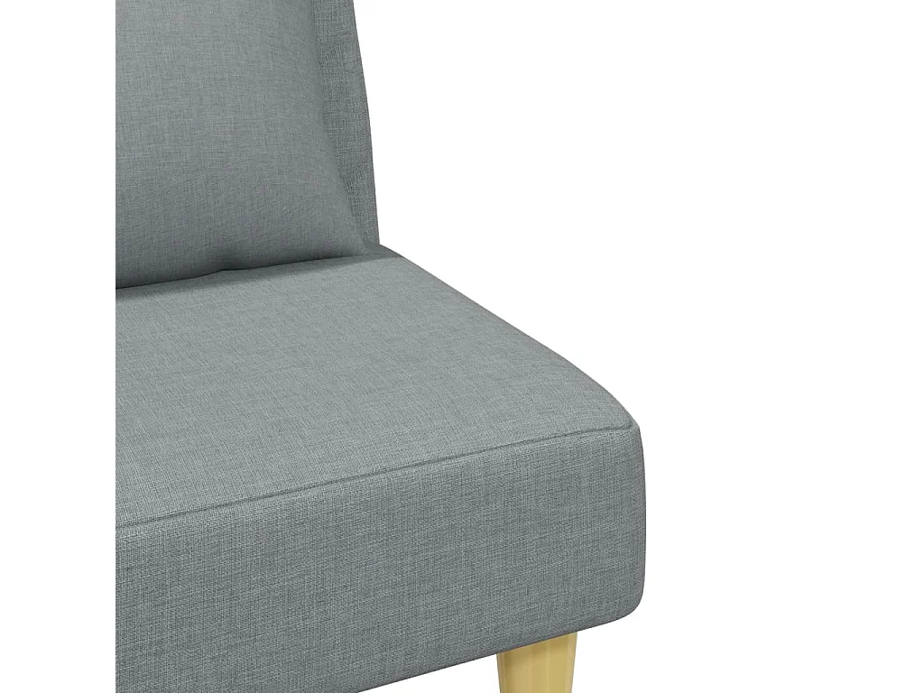 Schlafsofa 2-Sitzer mit Kissen und Fußhocker Hellgrau Stoff