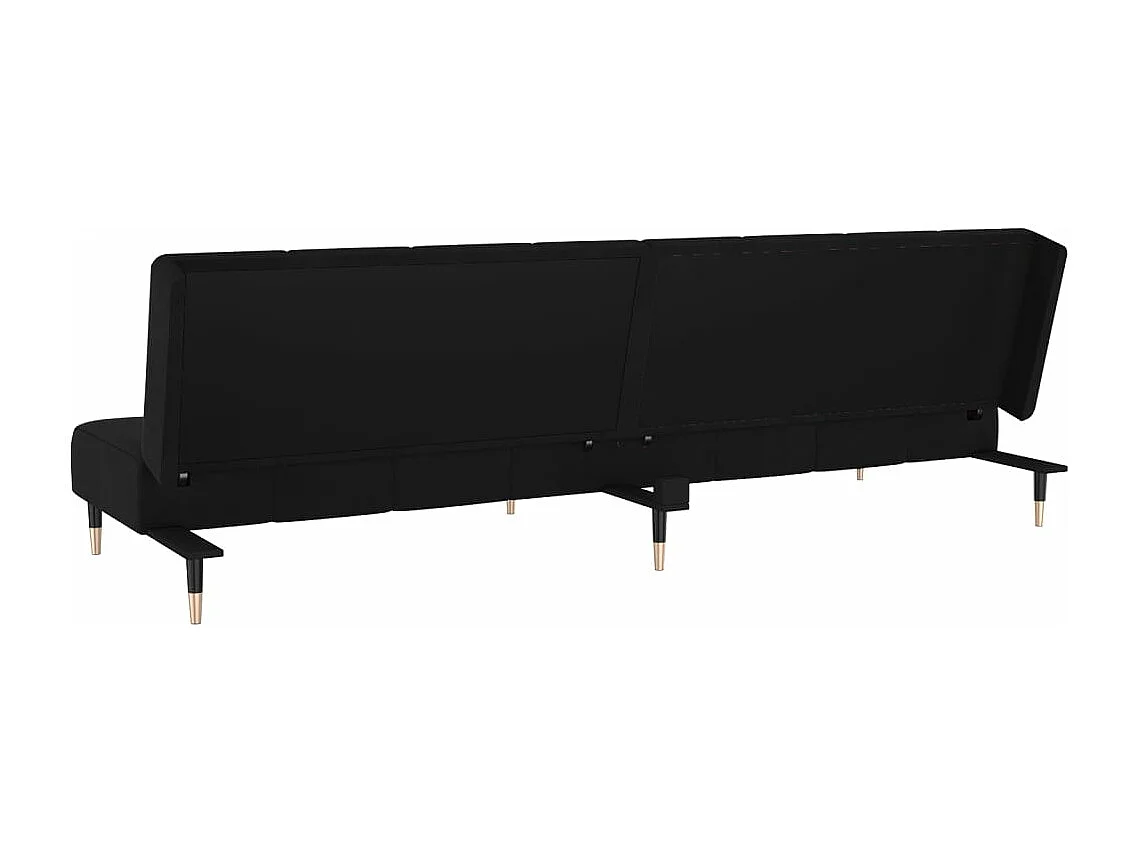 Sofá cama de 2 plazas terciopelo negro