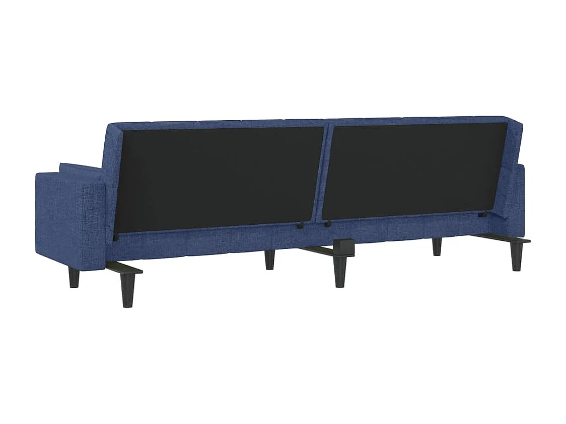 Sofá-cama 2 lugares com duas almofadas tecido azul