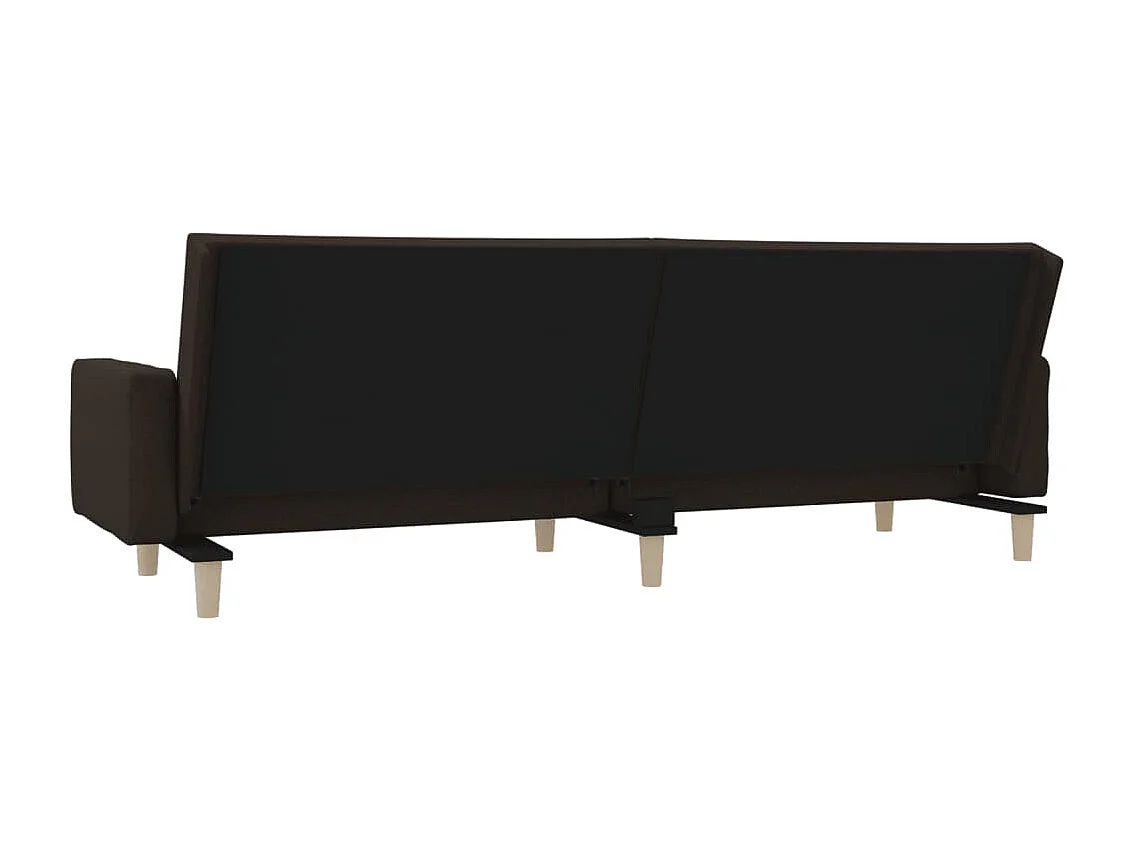 Schlafsofa 2-Sitzer mit 2 Kissen Dunkelbraun Stoff