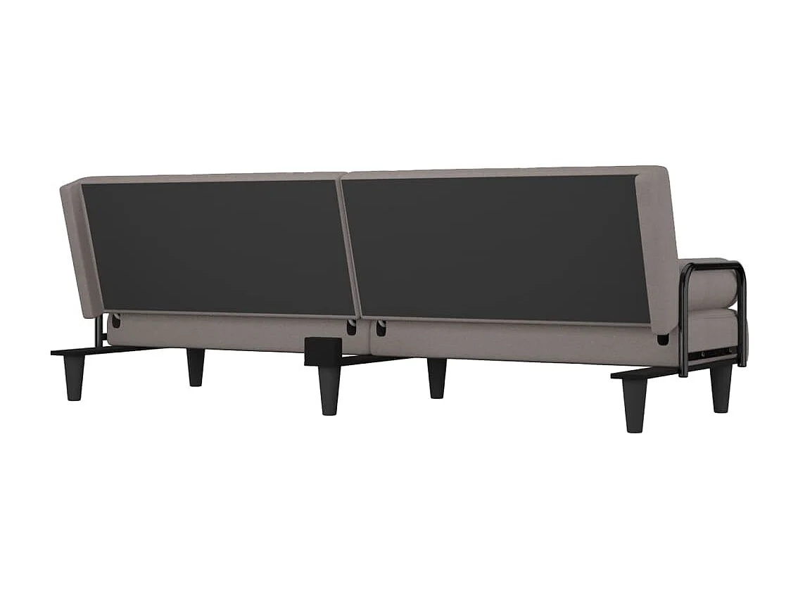 Canapé-lit avec accoudoirs taupe tissu