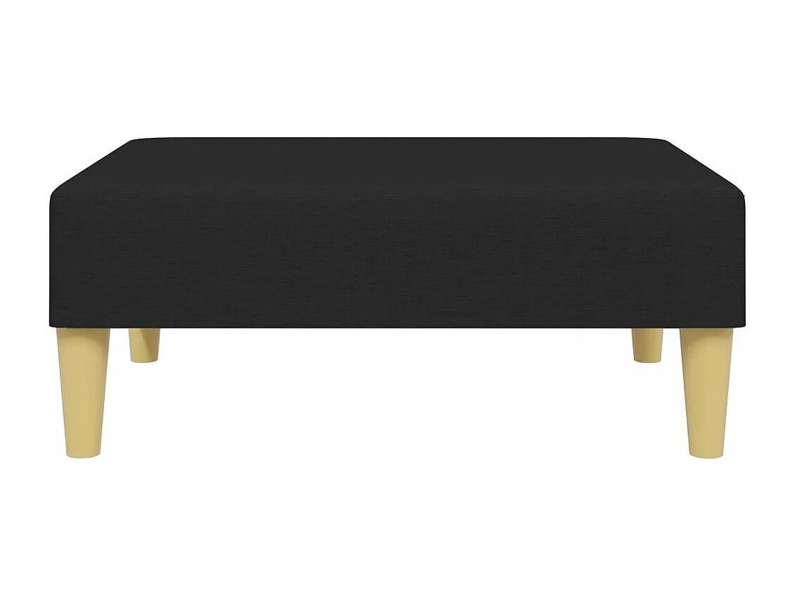 Sofá-cama 2 lugares c/ almofadas e apoio de pés tecido preto