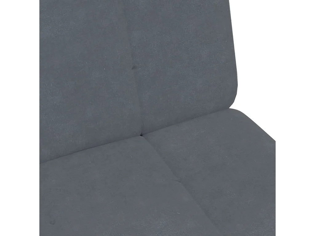 Canapé-lit à 2 places avec repose-pied gris foncé velours