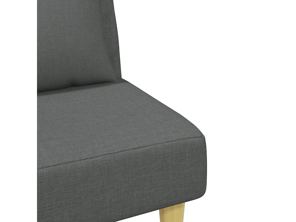 Sofá cama de 2 plazas con almohadas y taburete tela gris oscuro