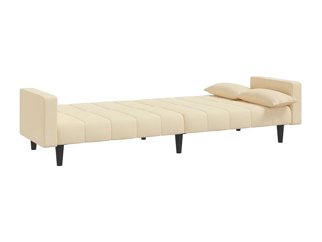 Sofá-cama 2 lugares com duas almofadas tecido cor creme