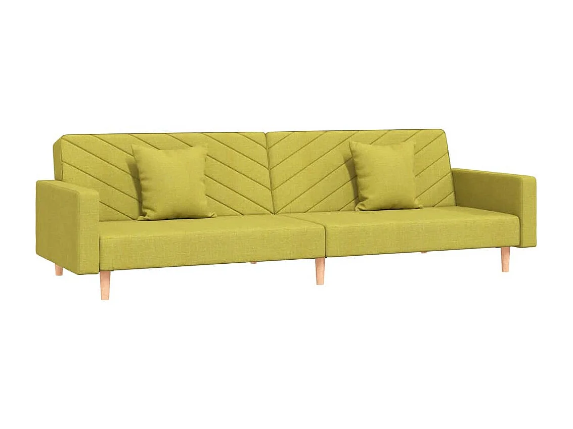 Sofá-cama 2 lugares com duas almofadas tecido verde