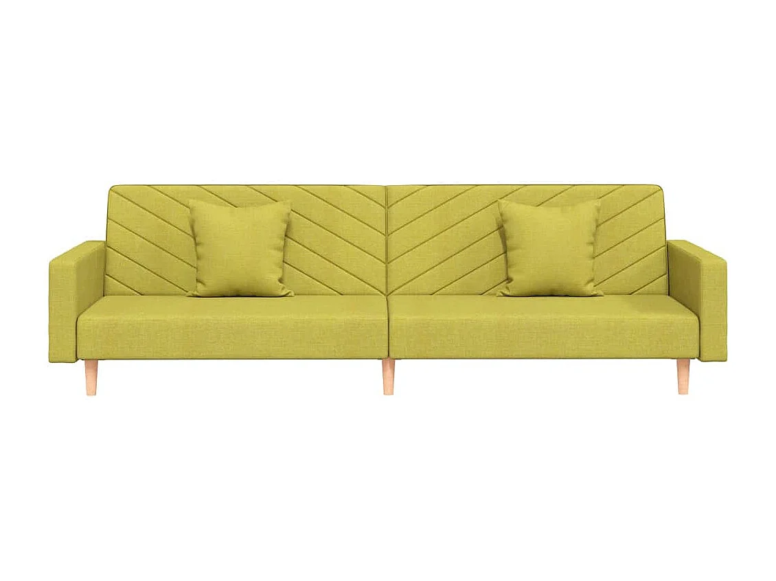Sofá-cama 2 lugares com duas almofadas tecido verde