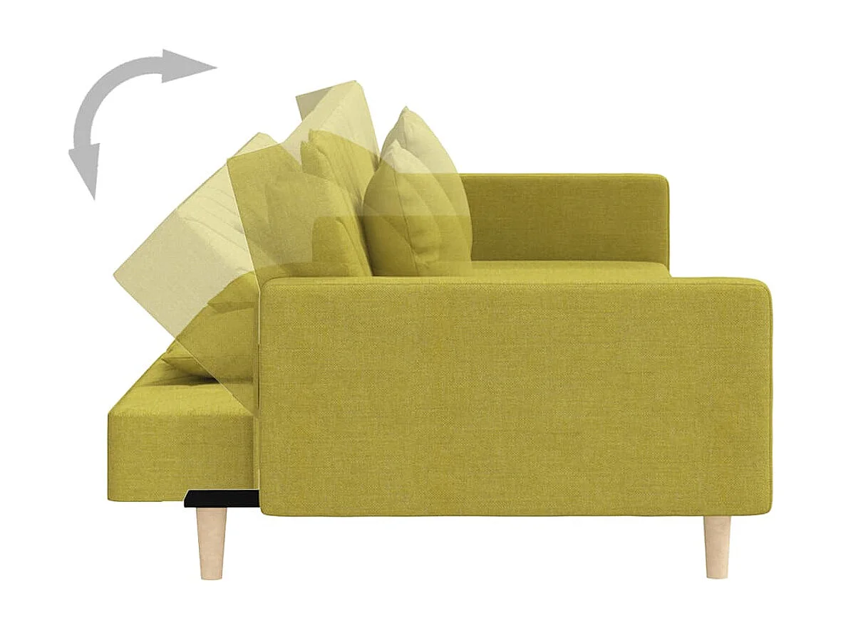 Sofá-cama 2 lugares com duas almofadas tecido verde