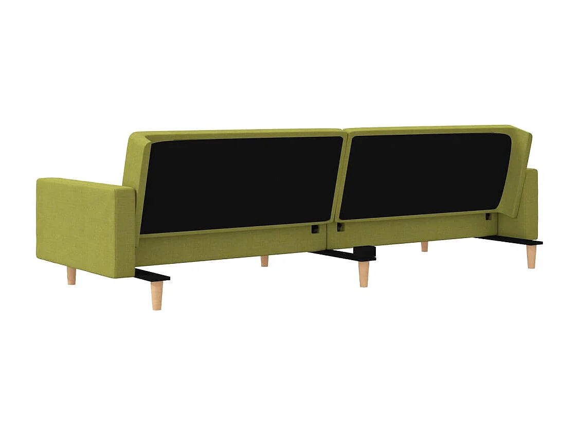 Sofá-cama 2 lugares com duas almofadas tecido verde