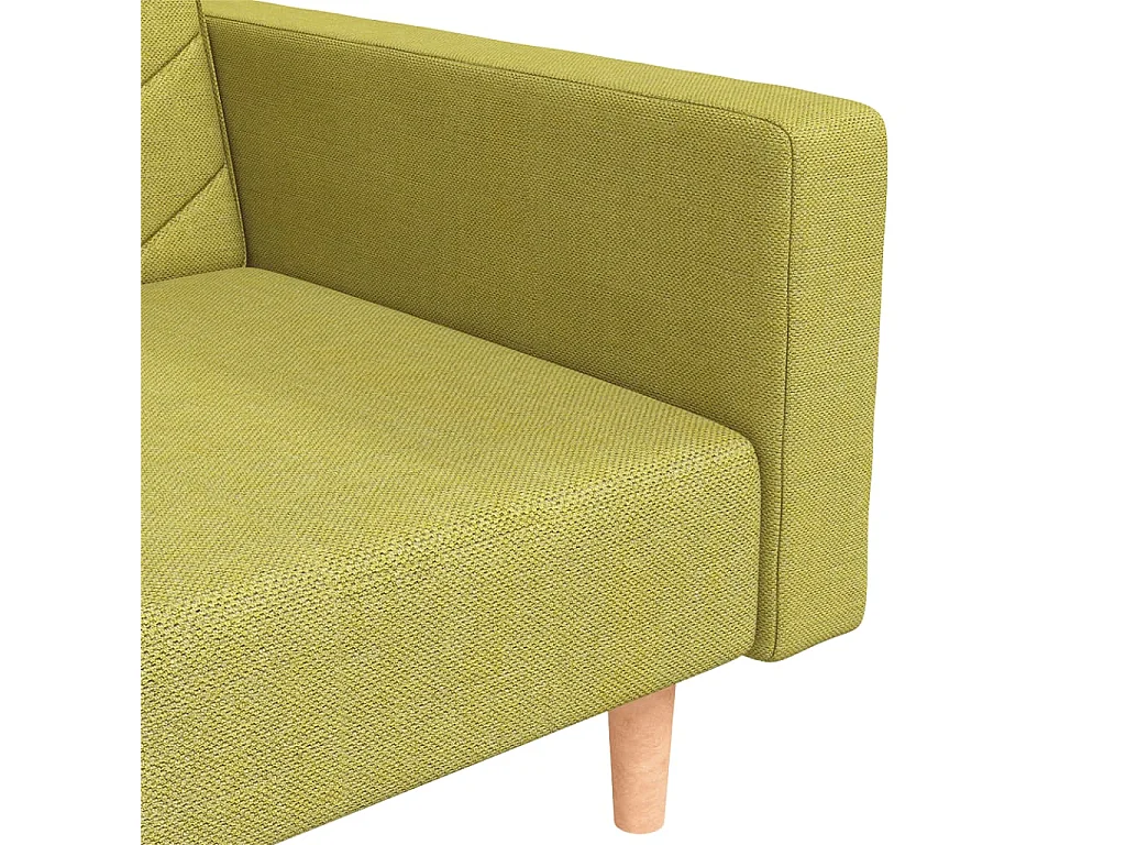 Sofá-cama 2 lugares com duas almofadas tecido verde