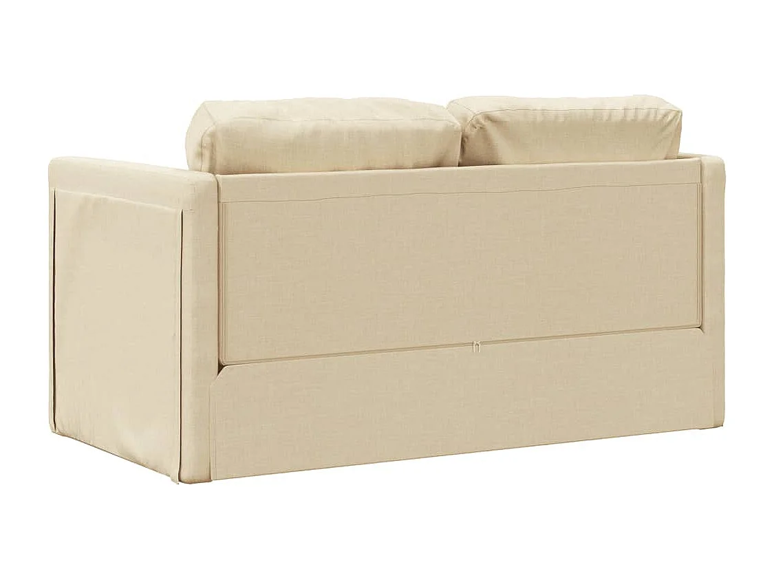 Slaapbank vloermodel 2-in-1 112x174x55 cm stof crèmekleurig
