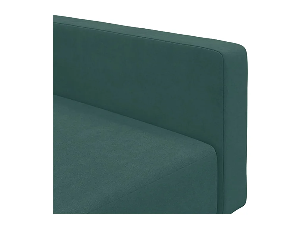Canapé-lit à 2 places avec repose-pied vert foncé velours
