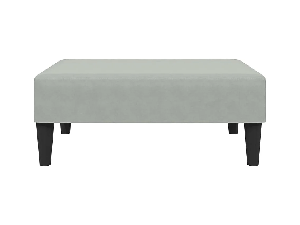 Sofá-cama 2 lugares c/ apoio de pés veludo cinzento-claro