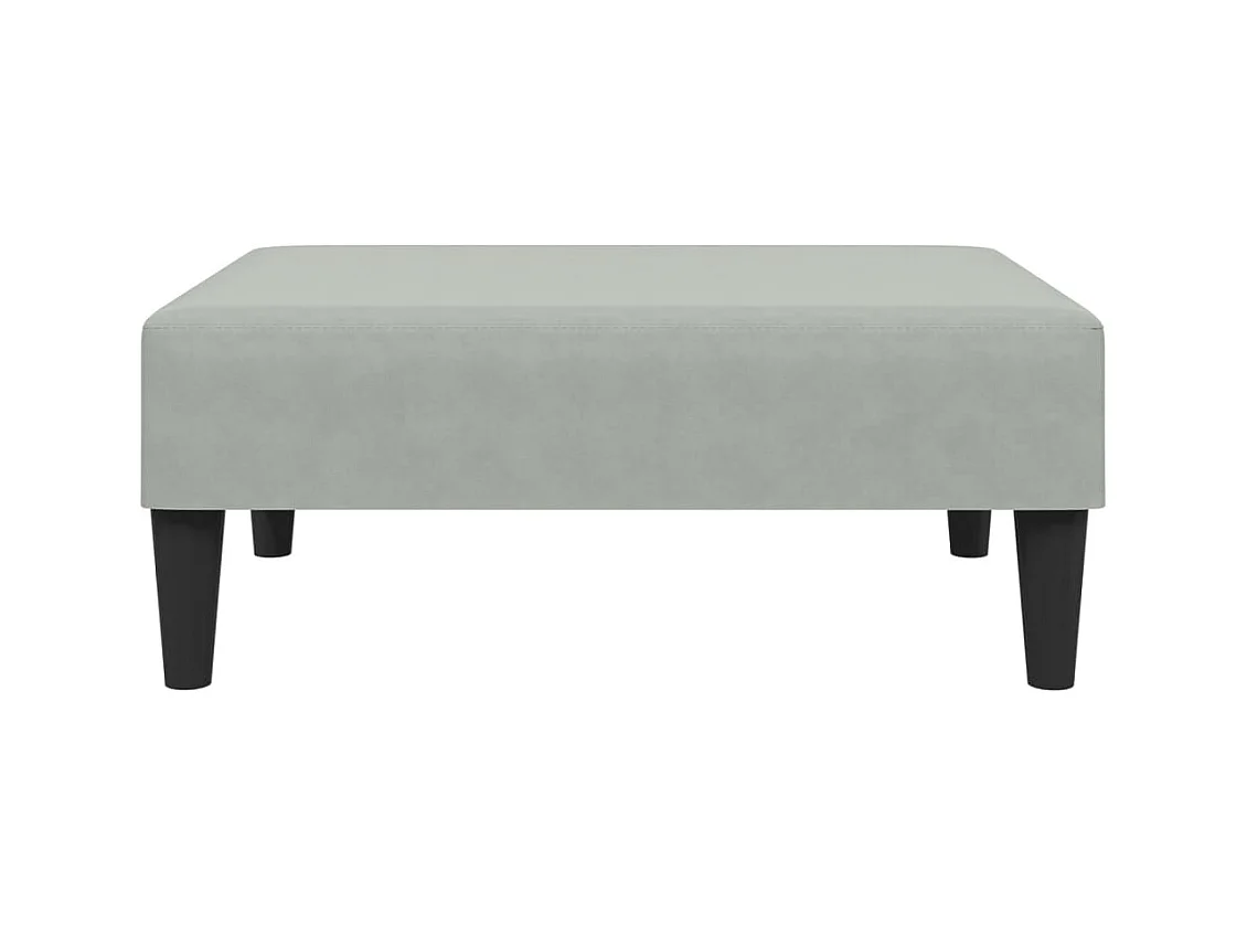 Sofá-cama 2 lugares c/ apoio de pés veludo cinzento-claro