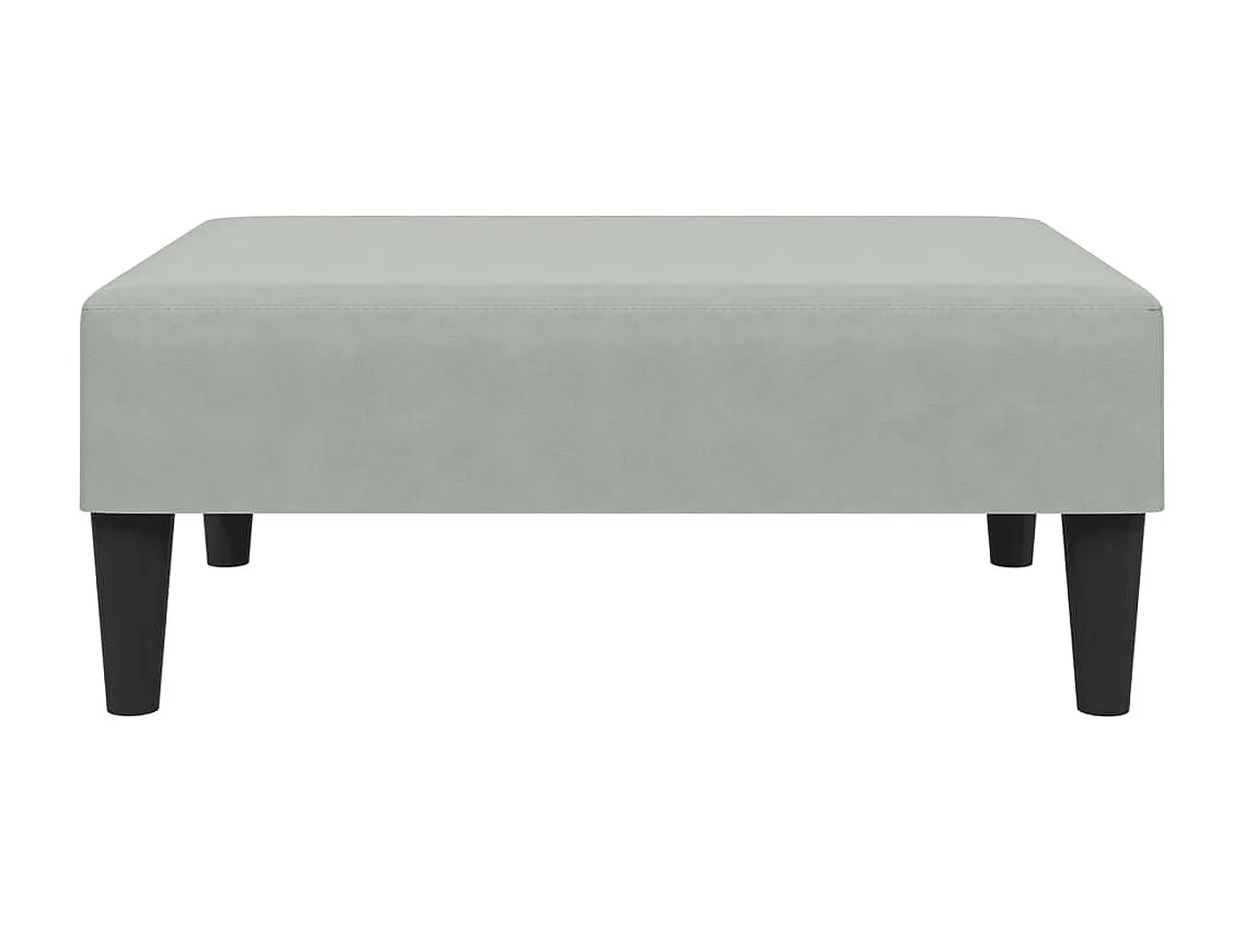 Canapé-lit à 2 places avec repose-pied gris clair velours