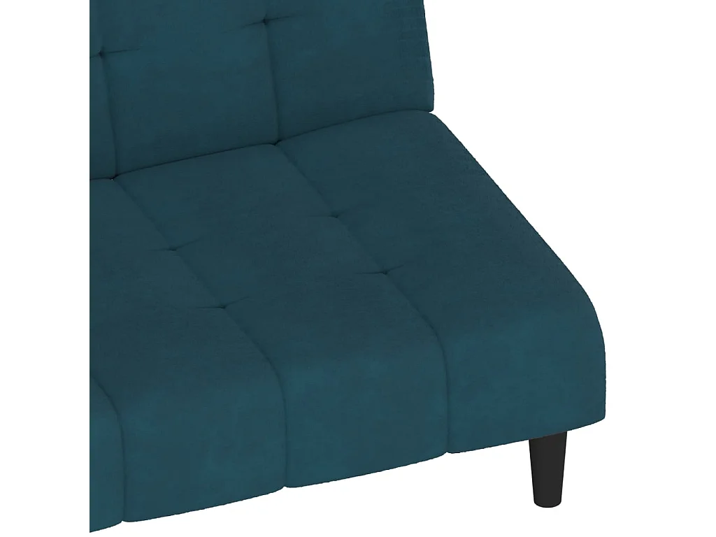 Slaapbank 2-zits fluweel blauw