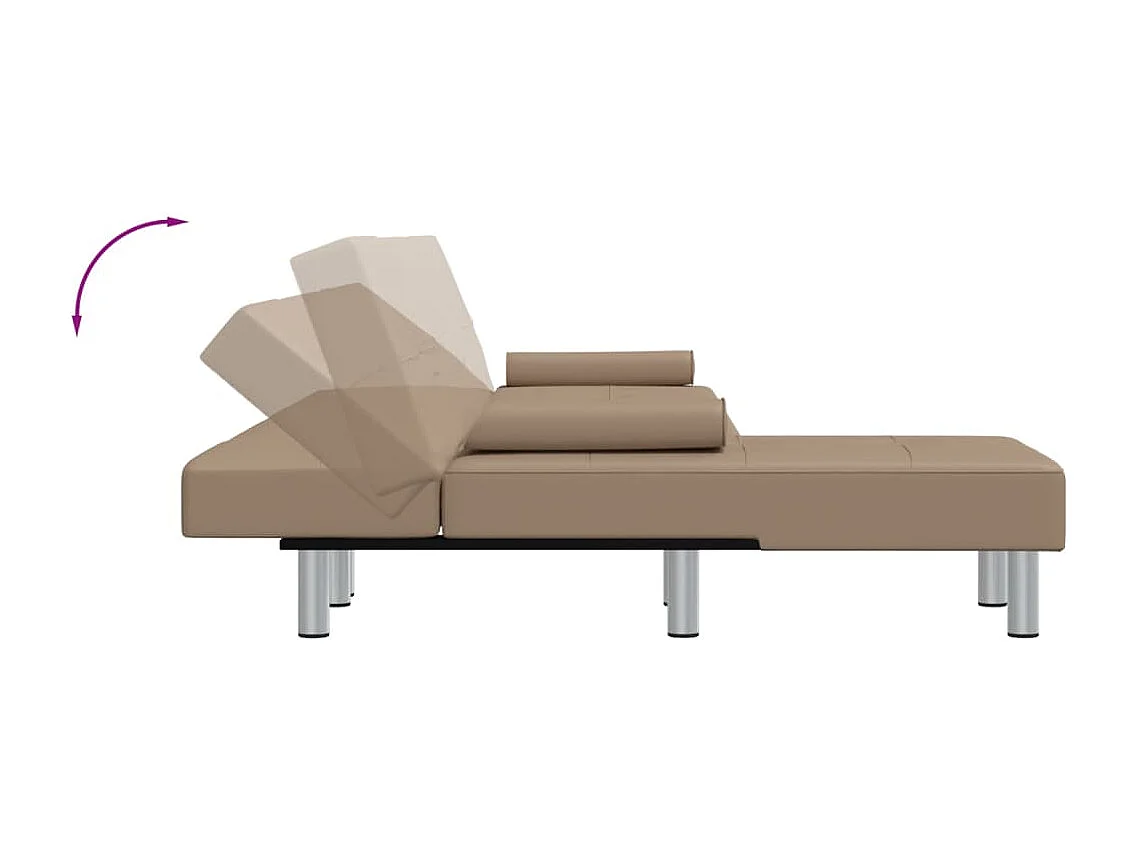 Canapé-lit en forme de L cappuccino 255x140x70 cm similicuir