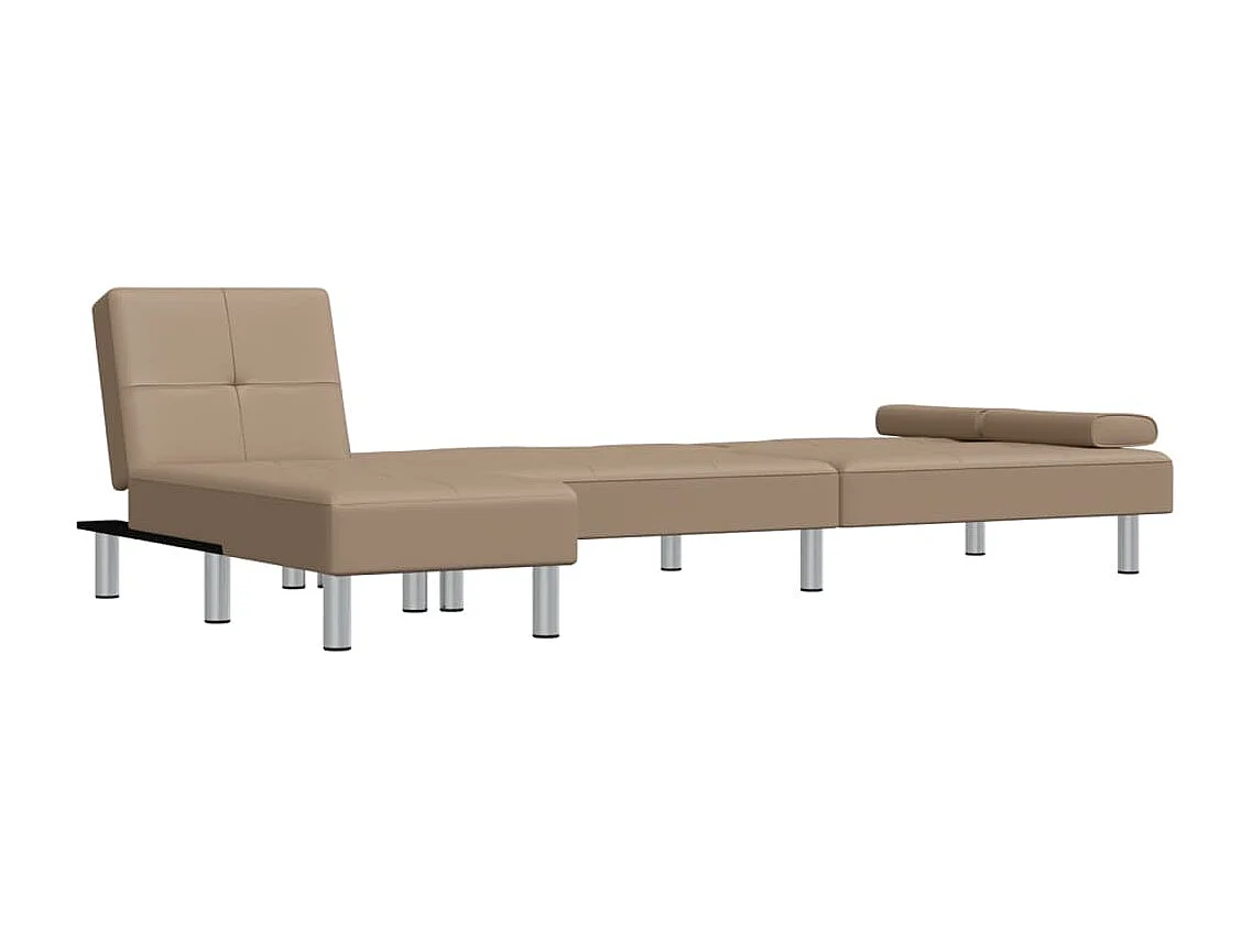 Canapé-lit en forme de L cappuccino 255x140x70 cm similicuir