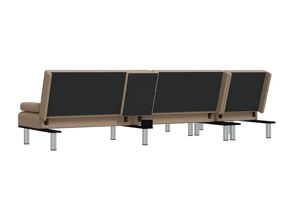 Canapé-lit en forme de L cappuccino 255x140x70 cm similicuir