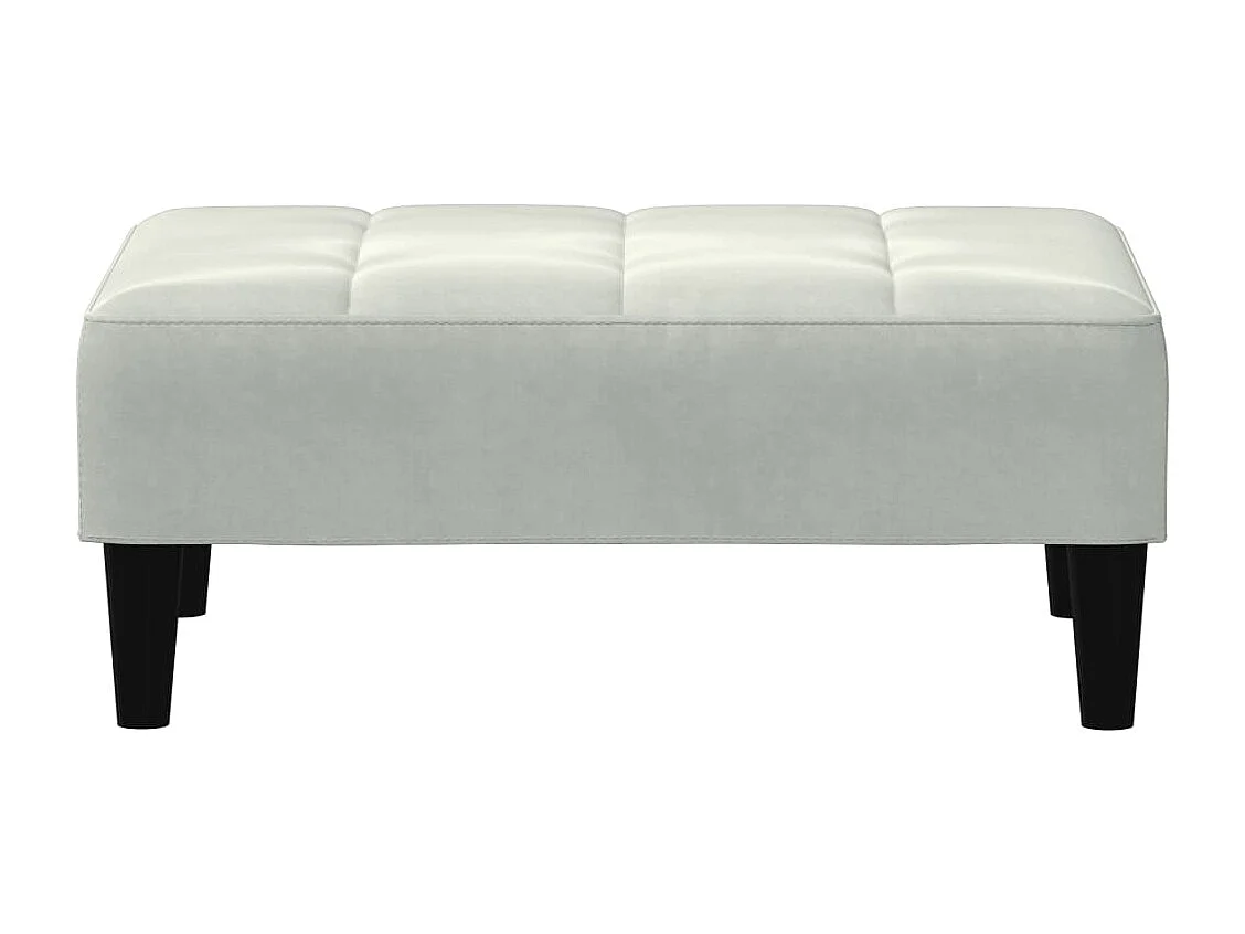 Sofá-cama 2 lugares c/ apoio de pés veludo cinza-claro