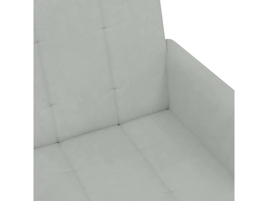 Sofá-cama 2 lugares c/ apoio de pés veludo cinza-claro