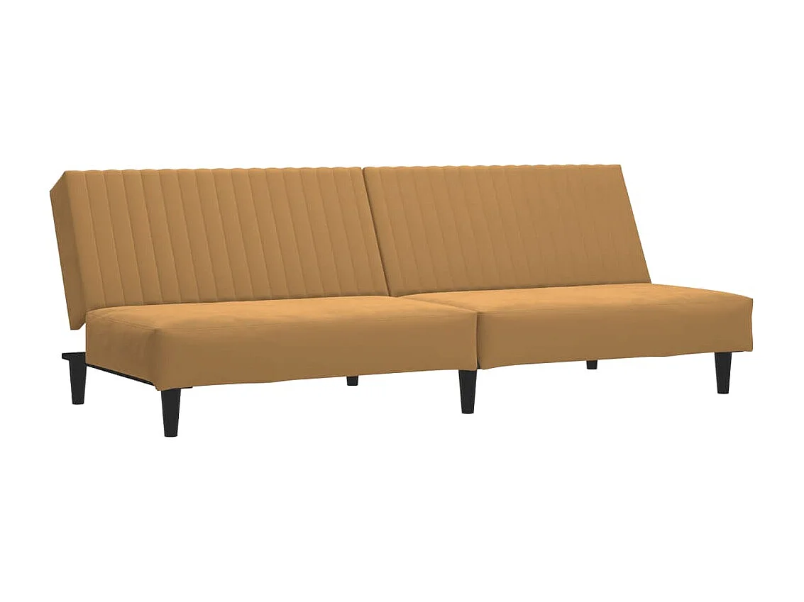 Sofá cama de 2 plazas terciopelo marrón