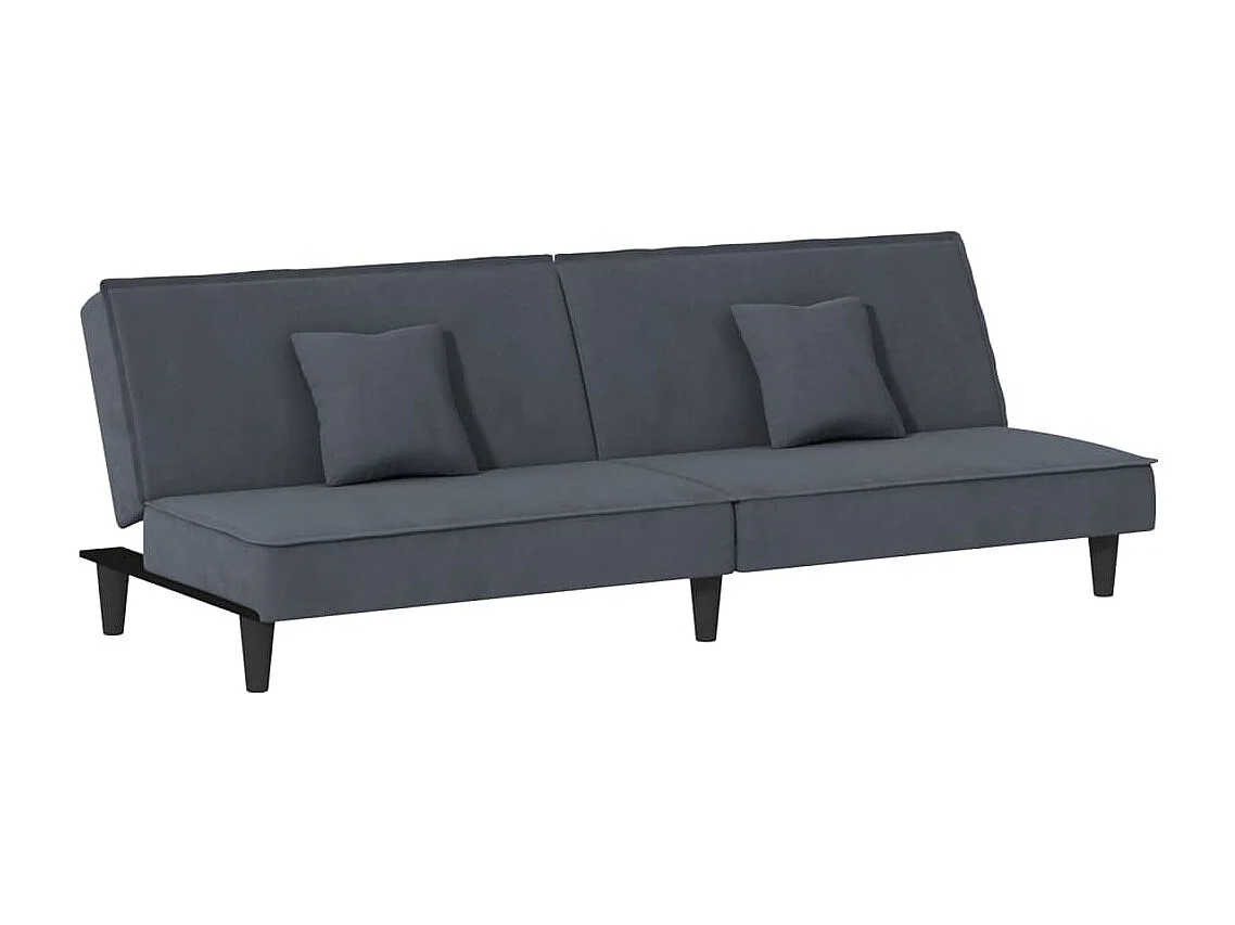 Divano Letto Grigio Scuro in Velluto