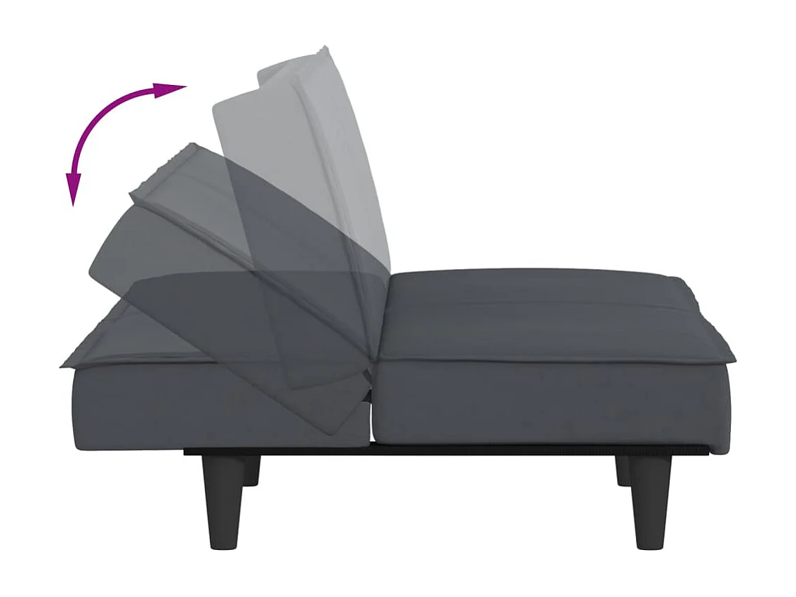 Divano Letto Grigio Scuro in Velluto