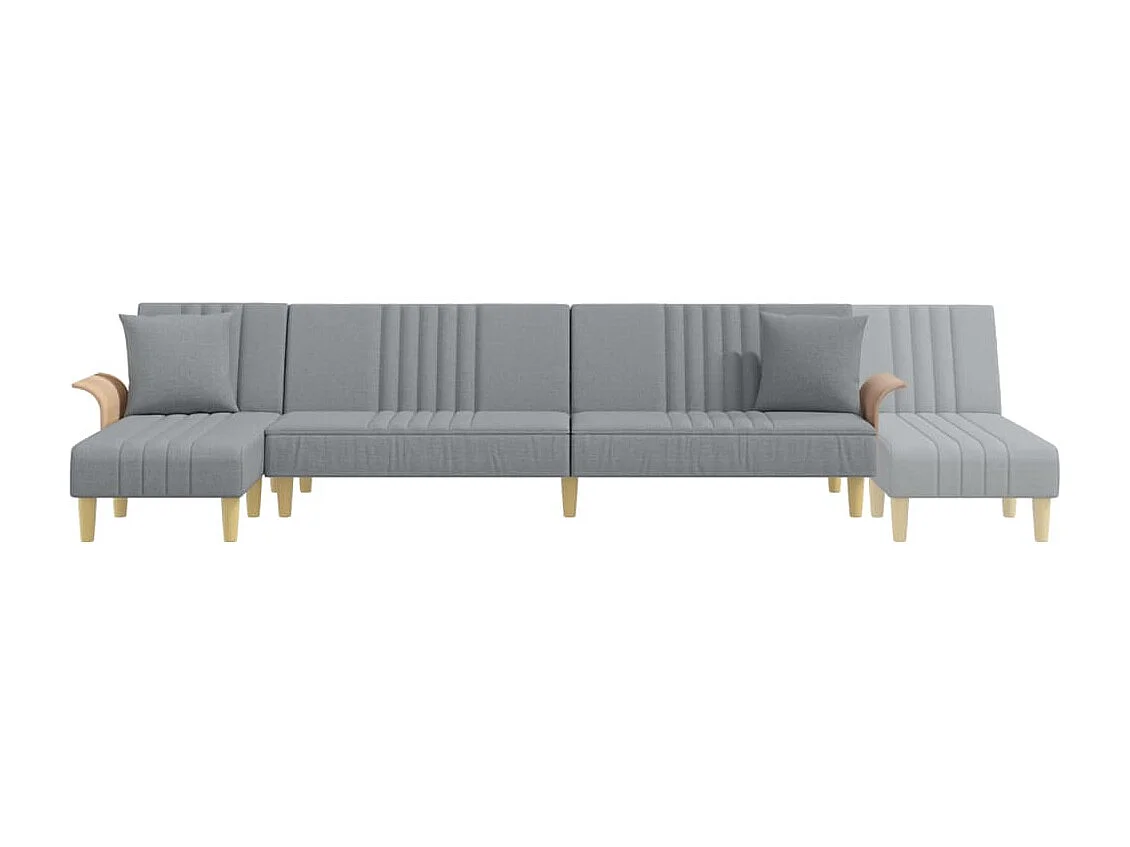 Schlafsofa in L-Form Hellgrau 279x140x70 cm Stoff