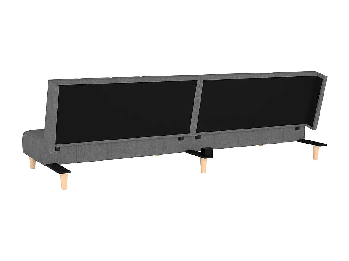 Slaapbank 2-zits stof lichtgrijs