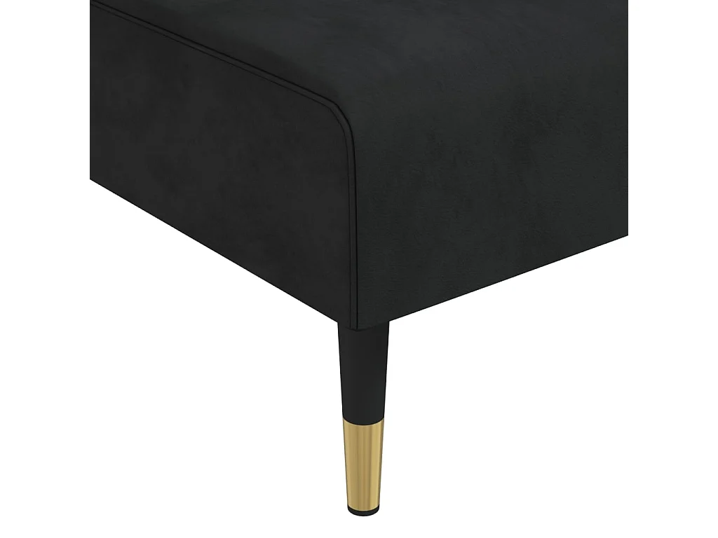 Divano Letto a L Nero 271x140x70 cm in Velluto