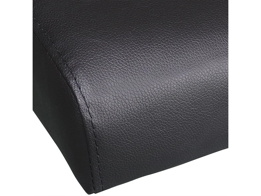 Sofa-cama ajustável com 2 almofadas couro artificial preto