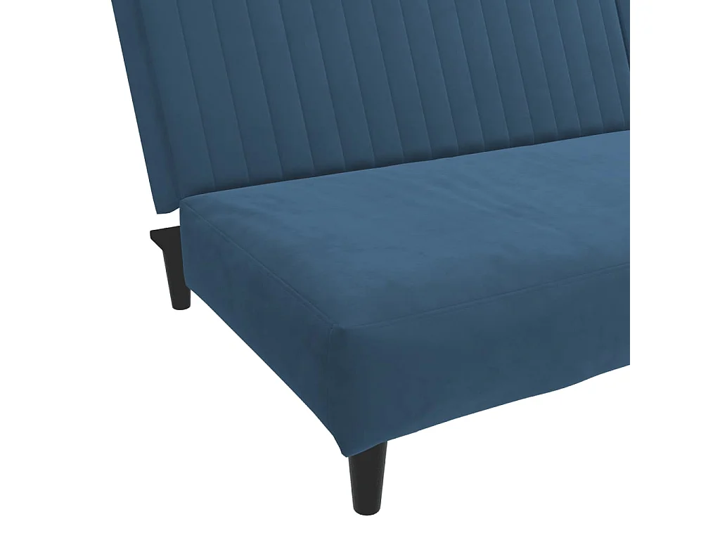 Sofá-cama de 2 lugares veludo azul