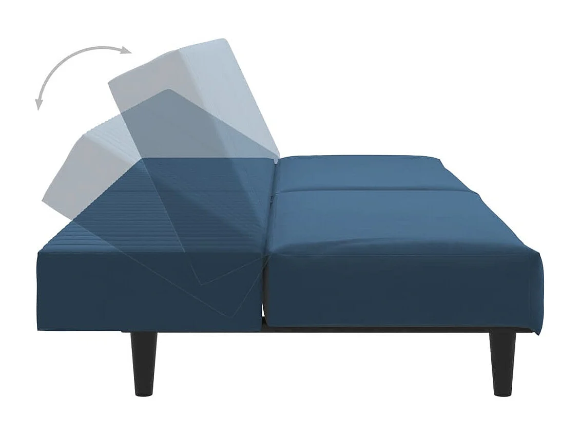 Slaapbank 2-zits fluweel blauw