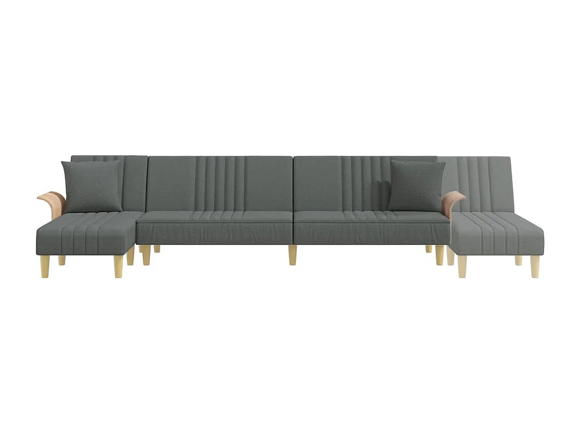 Divano Letto a L Grigio Scuro 279x140x70 cm in Tessuto