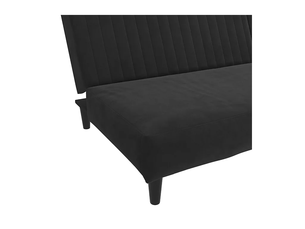 Canapé-lit 2 places noir velours