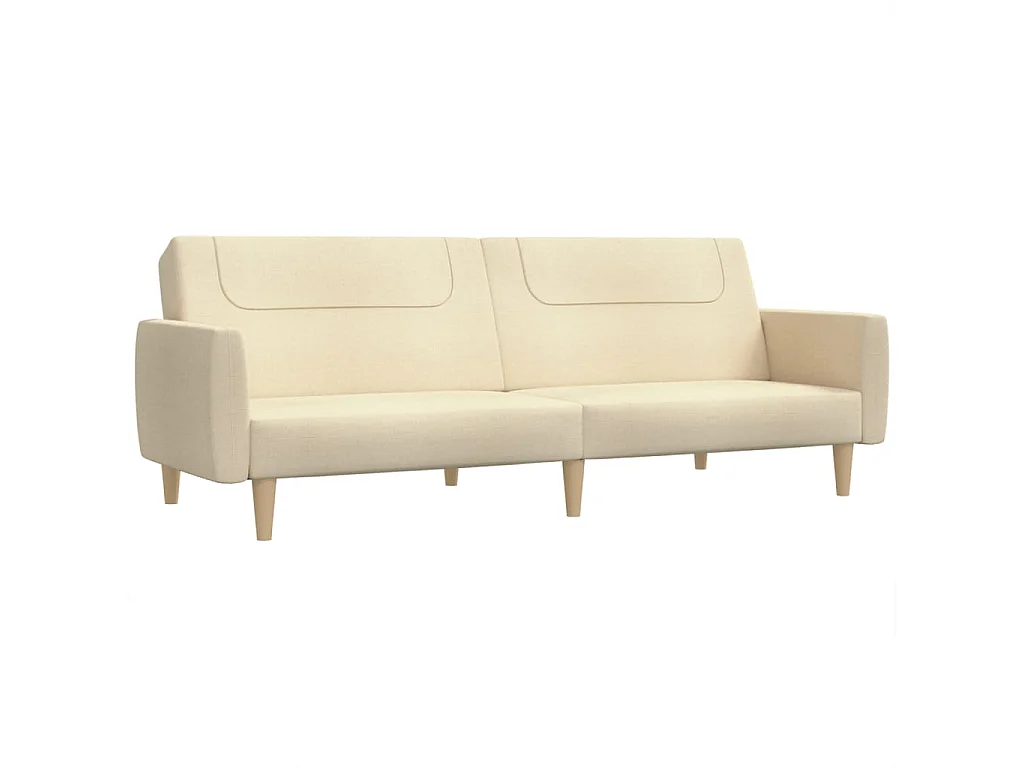 Schlafsofa 2-Sitzer Creme Stoff