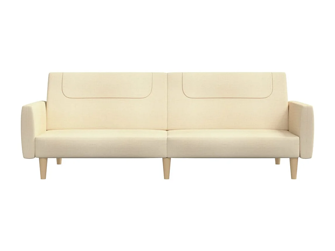 Schlafsofa 2-Sitzer Creme Stoff