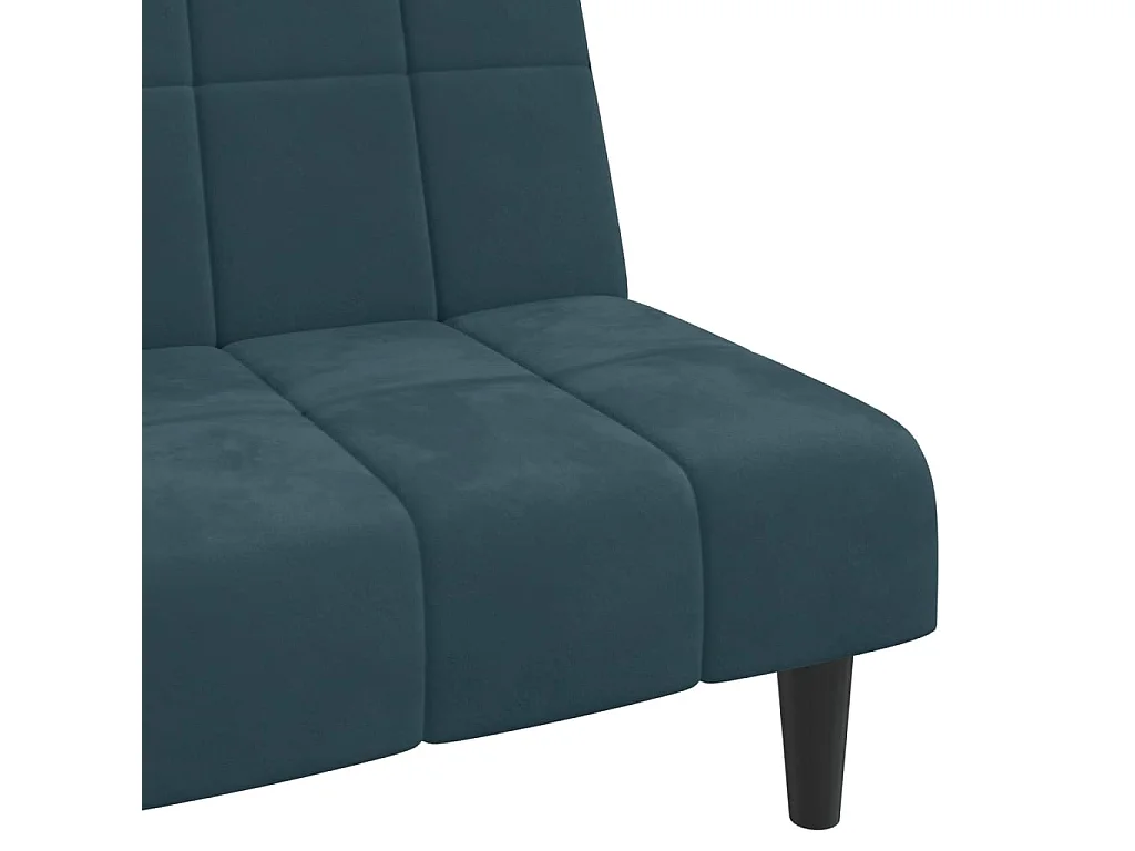 Sofá cama de 2 plazas terciopelo azul