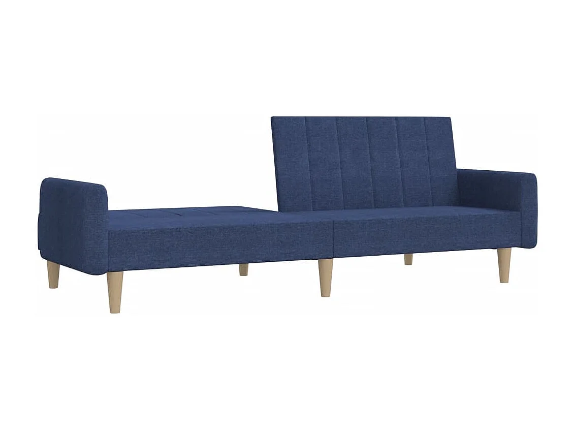 Sofá-cama de 2 lugares tecido azul