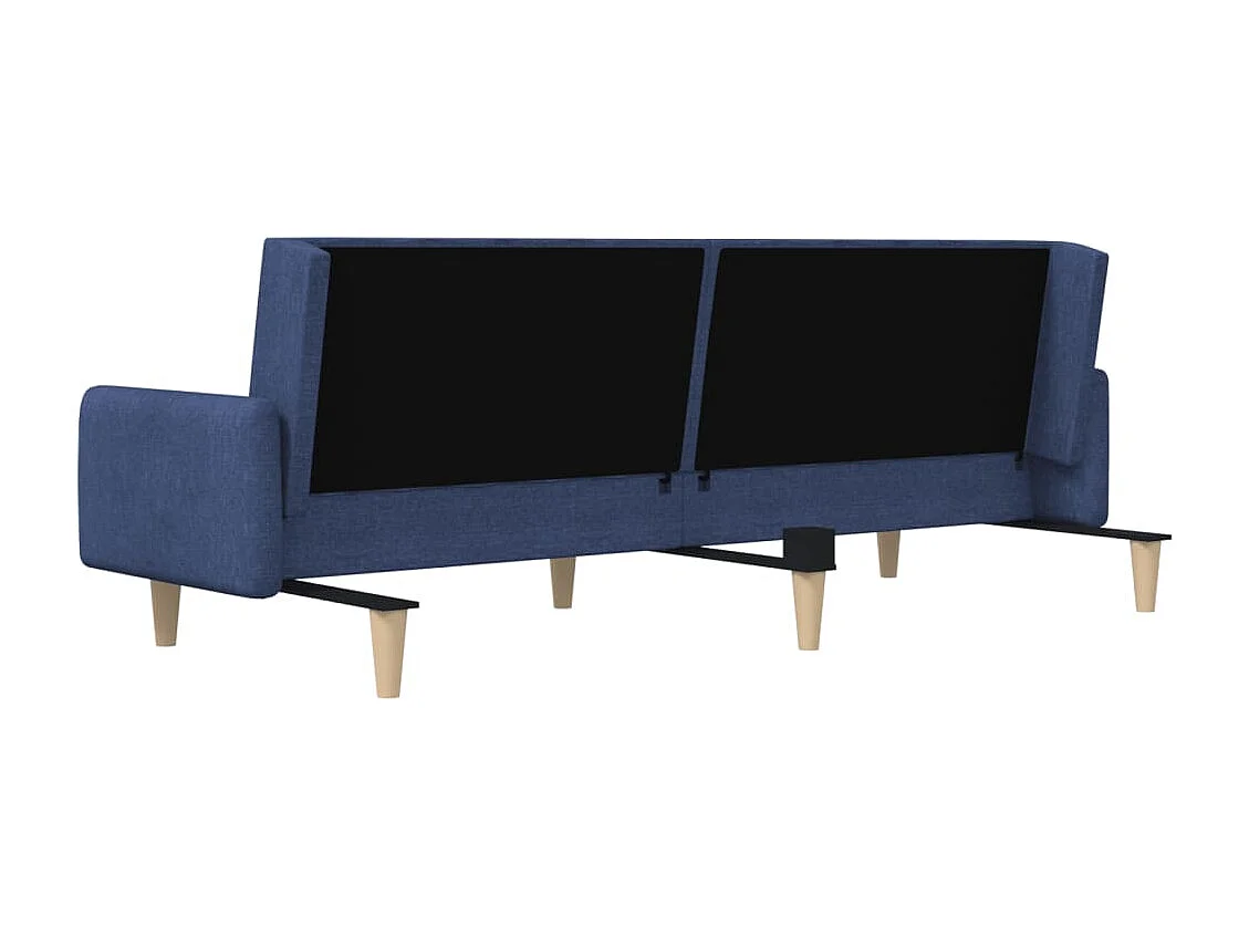 Sofá-cama de 2 lugares tecido azul