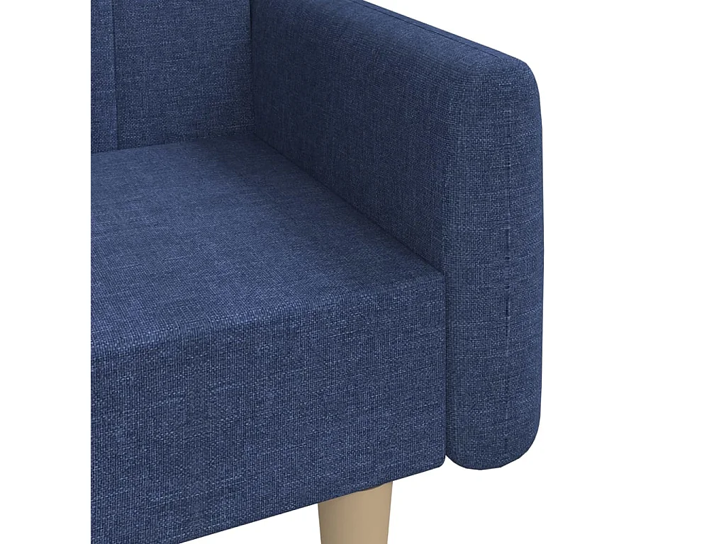 Sofá-cama de 2 lugares tecido azul