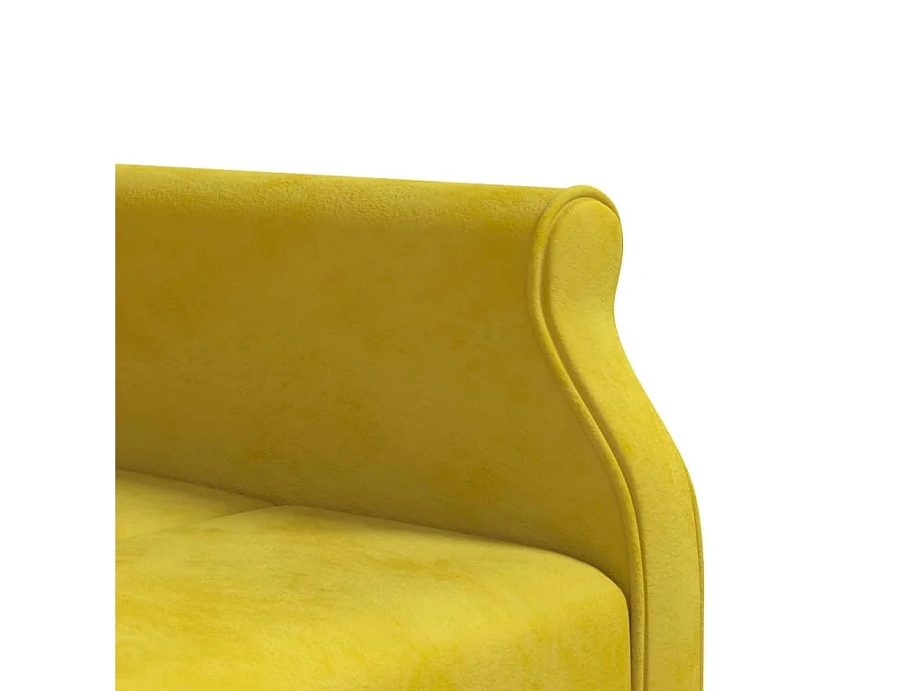 Divano Letto a L Giallo 271x140x70 cm in Velluto