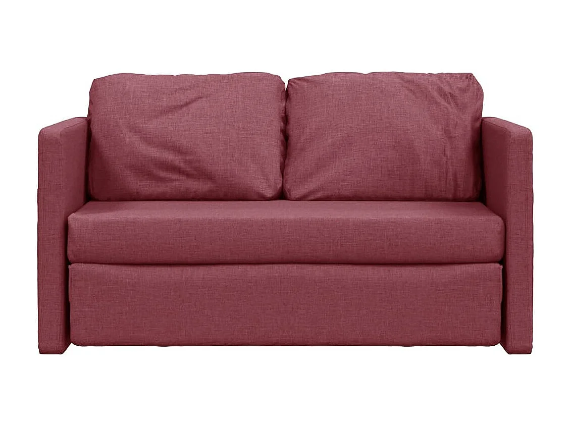 Divano Letto da Terra 2 in 1 Rosso Vino 112x174x55cm Tessuto